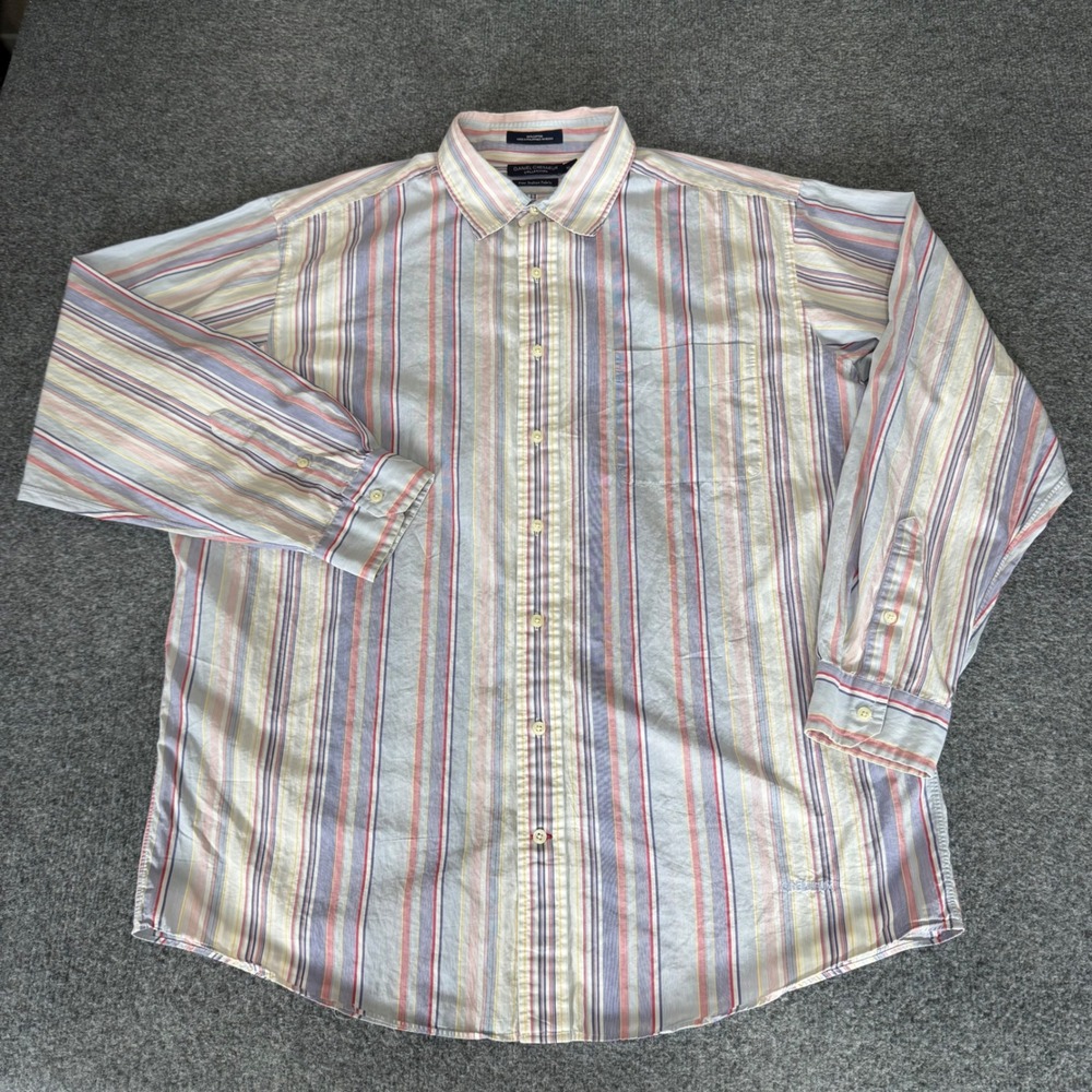 Daniel‎ Cremieux Mens XL Striped Button Down Shirt Long Sleeve Cotton Casual